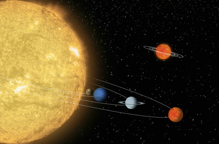 artist's rendering of the solar system